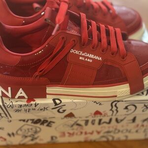 Dolce & Gabbana Red Milano Sneakers
